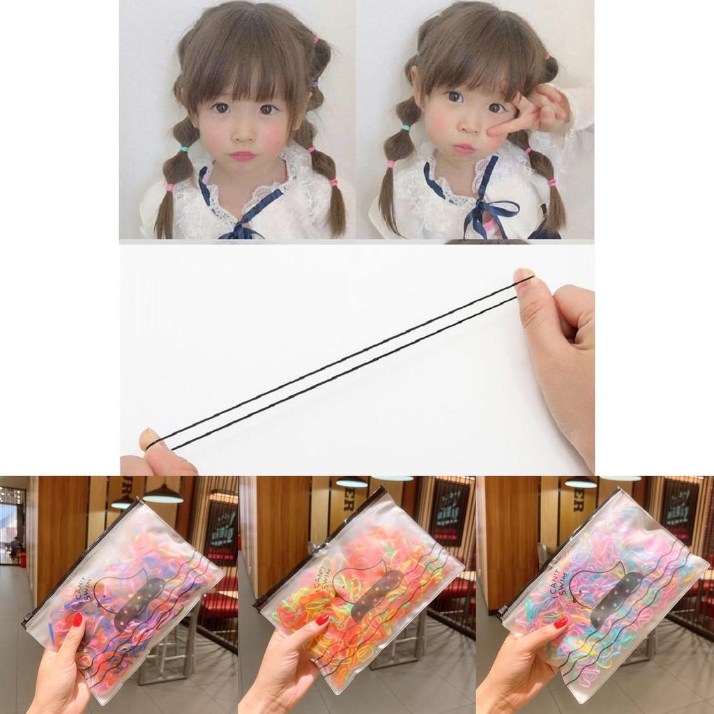 500 Pezzi Corda Colorata Arcobaleno per Capelli Bambina Elastico Anello per Capelli per Ragazze