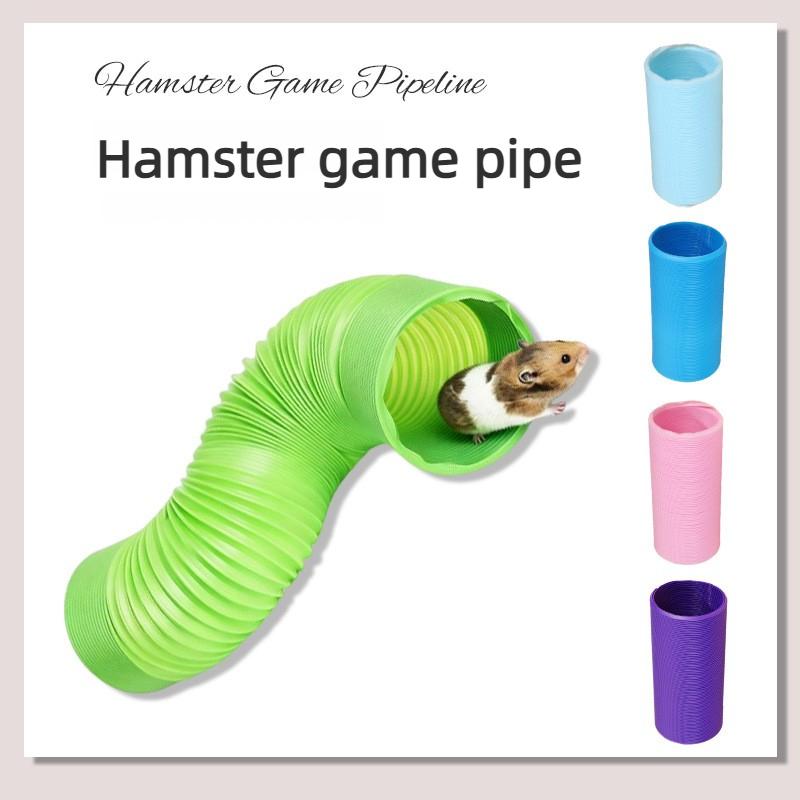 Flexible Retractable Hamster Tunnel, Corrugated Plastic Tube Toy, Bendable Hideout for Small Pets, Cage Accessories