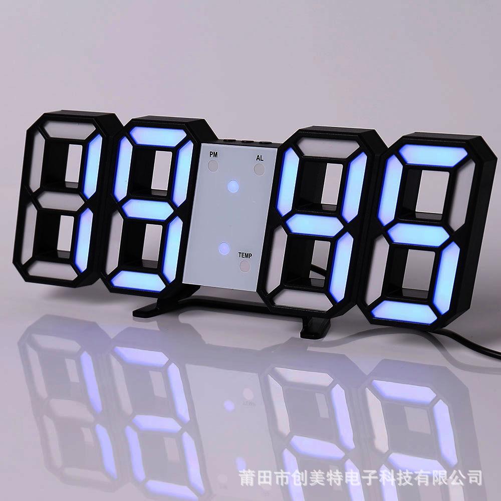 Intelligent Digital Alarm Clock Electronic Clock Living Room Wall Clock Indoor Temperature Clock