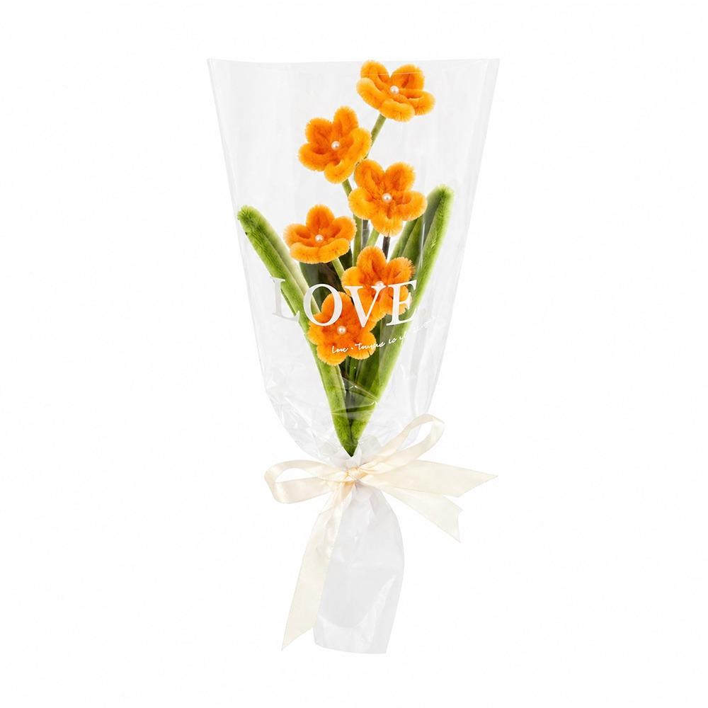 Twisting Rod Blue Star Flower Bouquet Long-lasting Floral Artificial Flower Bouquet Bendable Twistable Blue Star Flower оранжевый