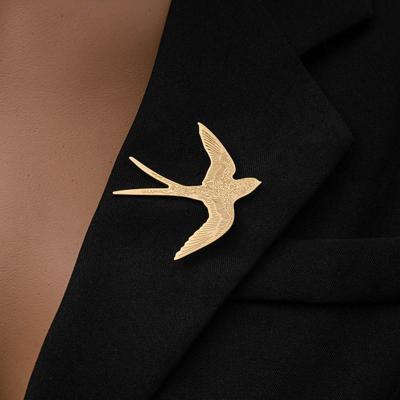 Spilla Popolare Retrò Rondine Opaca, Spilla Semplice di Alta Gamma Raffinata, Accessori Creativi per Blazer
