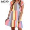 Fashion Summer Spring Short Sleeve V-Neck Casual Dresses