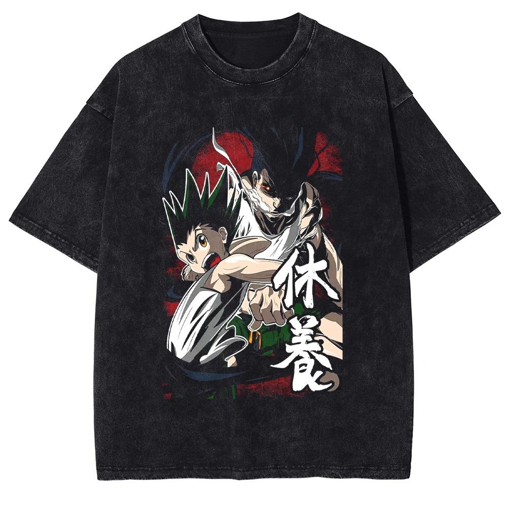 Hunter X Hunter Shizuku Murasaki Phantom Troupe Vintage Washed Oversized TShirt Unisex Anime Streetwear Tee M