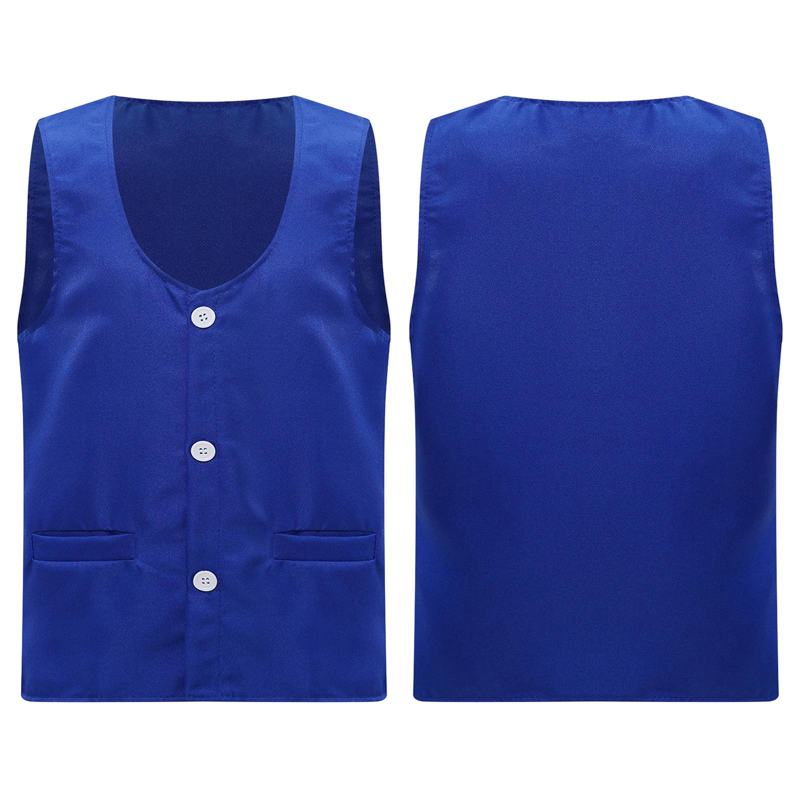 

Жилет на пуговицах для мальчиков и девочек, жилет для волонтерской деятельности, костюм для вечеринки, жилеты для косплея, рабочая одежда XXL синий