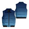 Men's Casual Loose Fit Padded Vest Zip Front Lapel Collar with Pockets Gradient Print Sleeveless Jacket