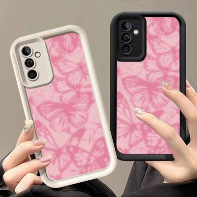 JT8 Aesthetic Pink Butterfly Realme 14 15 Huawei P40 Honor 70 90 Infinix Tecno Itel Motorola Google All Model Angel Eyes Soft TPU Phone Case