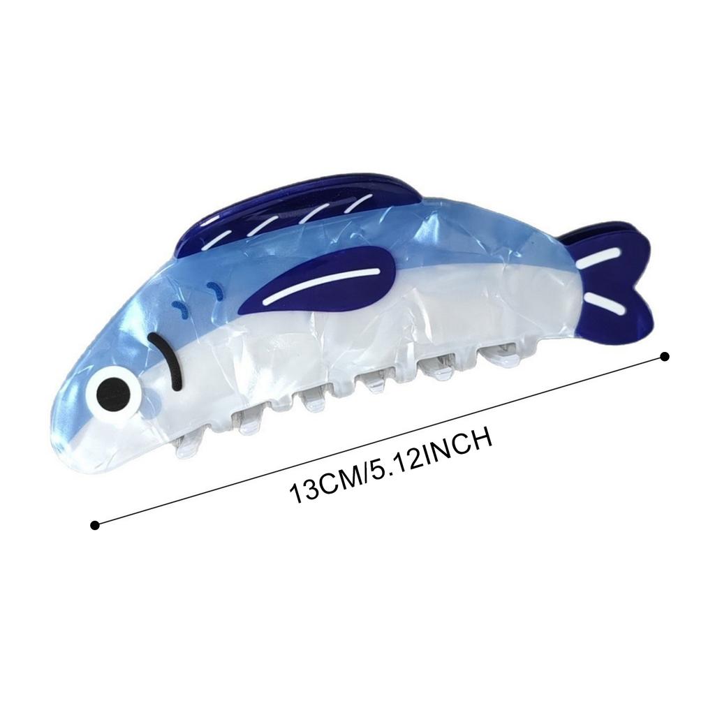 Cartoon Sardine Hair Clips Fun Sea Animal Design Shark Dolphin PVC Hair Claw for Women Girls Party Gifts 9.5/13cm