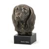 Dackel Langhaar, Wiener Hund, Dachshund - Hundestatue, Büste auf Steinsockel, Skulptur, Trophäe für Hundeausstellung der Marke Art-Dog