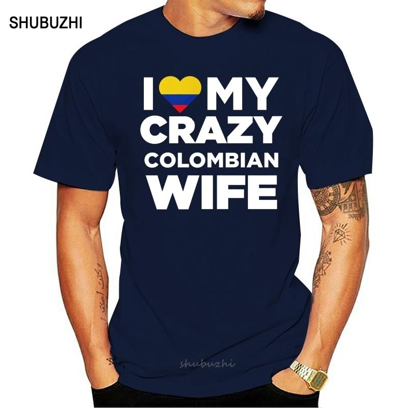 

I Love My Crazy Colombian Wife Colombia Native T Shirt Tee Shirt Homme Tshirt Men Funny coat clothes tops S