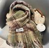 Atmosphere blue coffee plaid scarf women's new warm versatile plaid scarf student couple thickened shawl