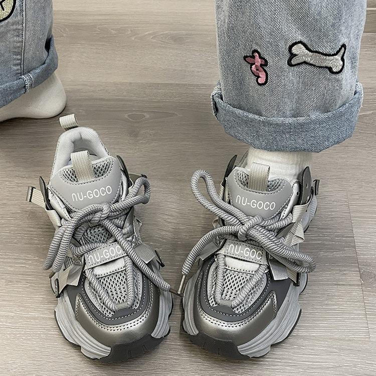 Fried Street Daddy Shoes Women 2025 New Thick-soled Height-increasing Feet Small Versatile Casual Sneakers Student Lightweight Women's Shoes