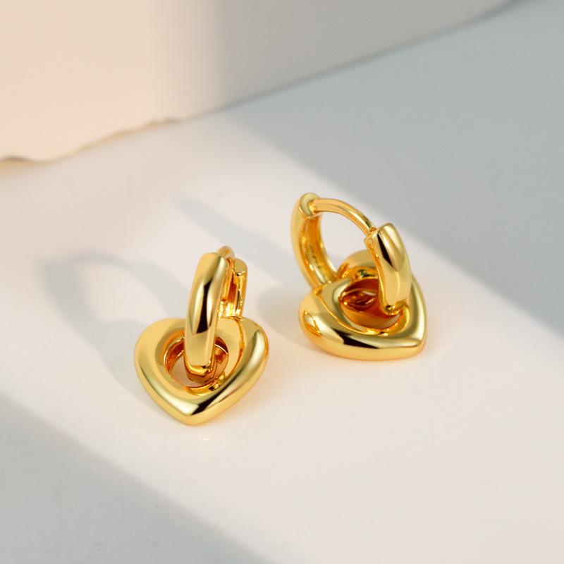18K Gold Plated Heart Ear Cuffs - Elegant, Versatile Earrings for Women