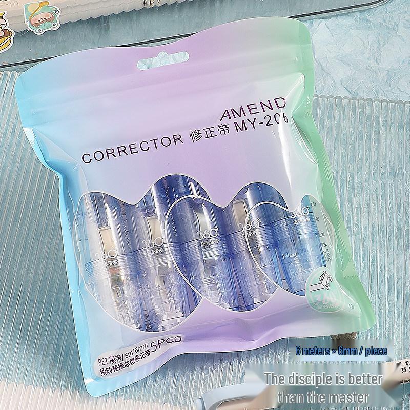 Gradient Color Correction Tape for Students - Replaceable, Transparent, Push-Button Design