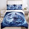 3pcs Enchanted Moonlit Wolf Bedding Set - Includes 1 Quilt Cover and 2 Pillowcases, Comfortable Bedding with Stylish Design for Bedroom, Machine