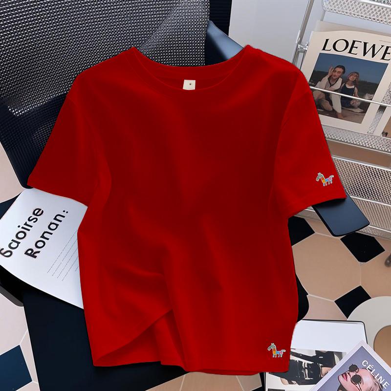 White cotton design sense front shoulder short-sleeved t-shirt women's 2025 summer new explosion foreign style loose and versatile top