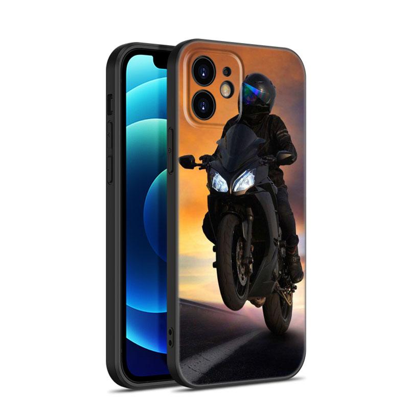 Moto Cross Motorcycle Sports Phone Case For Apple iPhone 12 13 Mini 11 14 15 Pro Max 7 8 Plus X XR XS SE 2020 2022 Black Case