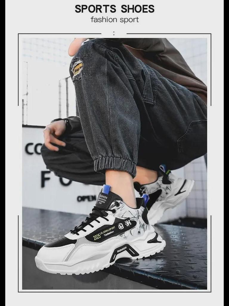 Herren Weiße Herbst High-Top Mode Sneaker – Trendige Lässige Laufschuhe