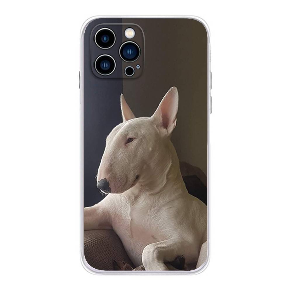 Funny Bull Terrier Dog Phone Case For iPhone 17 16,15,14,13,12,11 Plus,Pro,Max,XR,Plus,E,Mini Transparent Soft Cover