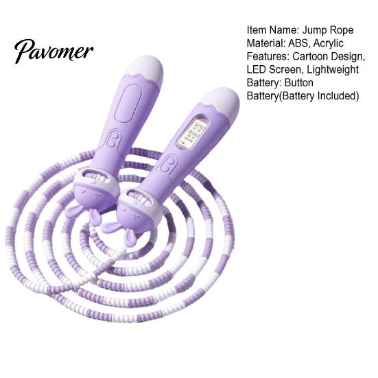 Exercise Skipping Rope Jump with Counter Length Adjustable Tangle-free Ergonomic Digital Display Handle Workout Fitness Equipment for Kids Children