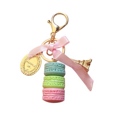 Süßer Macaron-Kuchen-Anhänger Autoschlüsselanhänger Schlüsselanhänger Legierungshalter Tasche Geldbörse Zubehör