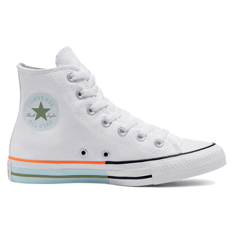 Converse Chuck Taylor All Star Klassisch Vielseitig High Top Espadrilles Unisex Weiß Orange