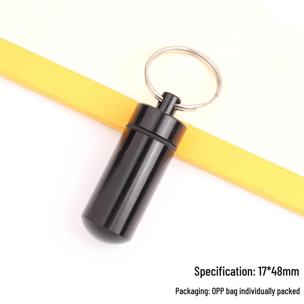 Portable Aluminum Pill Case with Keychain & Sealed Earplugs - Outdoor Survival Gear Pendant