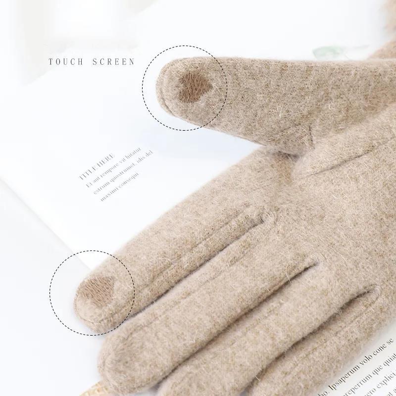 Guanti Invernali Donna Morbidi In Misto Lana E Angora Con Motivo Stelle - Taglia Unica, Caldi E Confortevoli