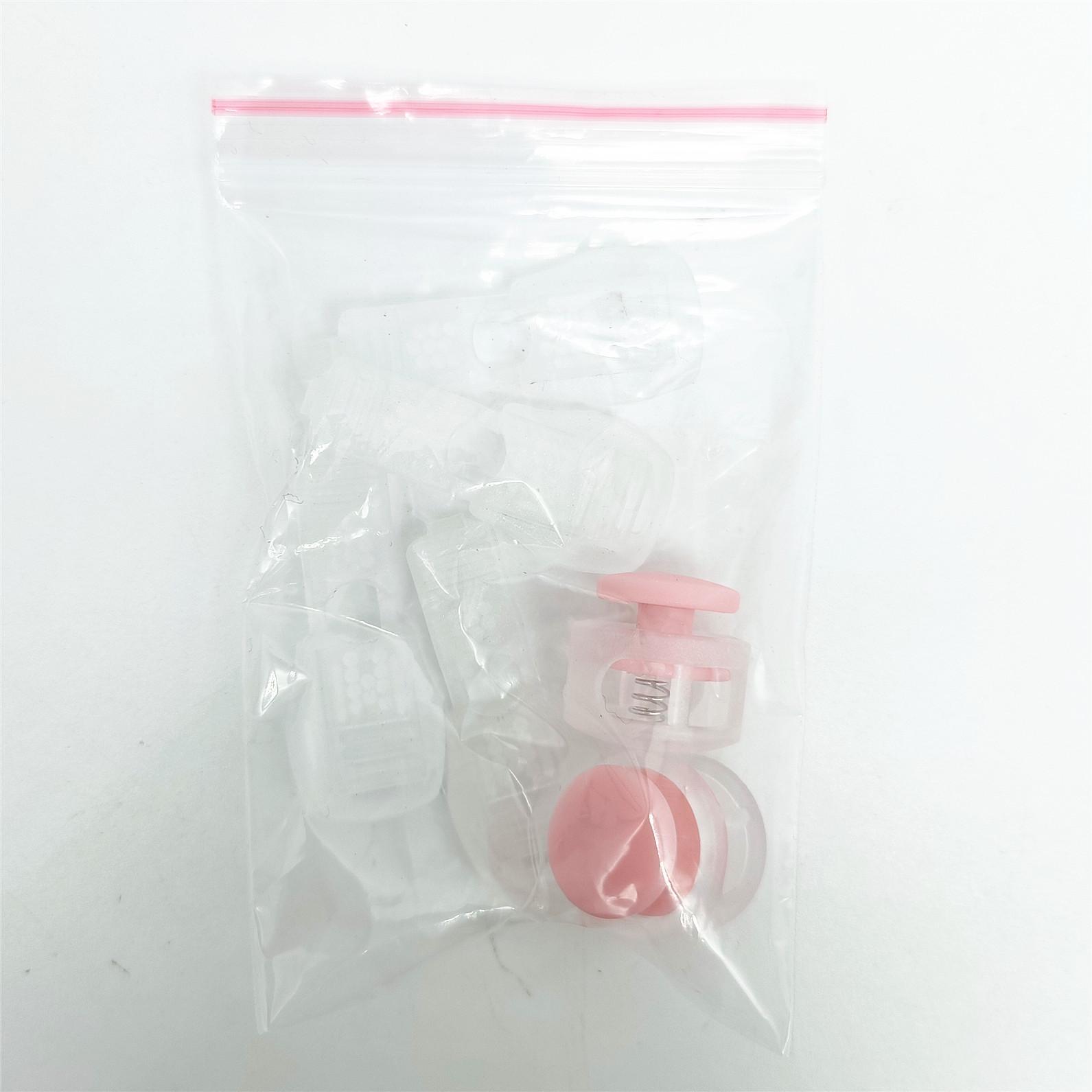 

Детская пряжка для шнурков без завязывания с пружиной и фиксатором One Set: 2 Spring Buckles, 4 Flat Tail Clips розовый