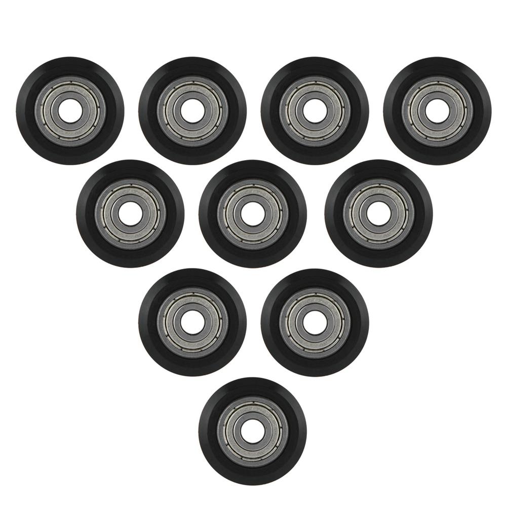 

10Pcs CNC Wheel Pulley POM with Bearings 5mm Bore for 3D Printer (L)