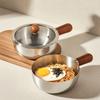 Multifunction Use Stainless Steel Pan Wooden Handle Pan