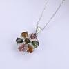 925 Sterling Silver Pendant Necklace Earrings Ring Nautral Colorful Tourmaline Fine Jewelry for Women Nice Gift