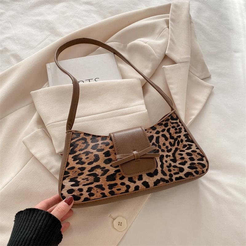 

Леопардовый принт 2025 однотонный новая матовая текстура повседневный модный тренд сумка женская ретро через плечо подмышку