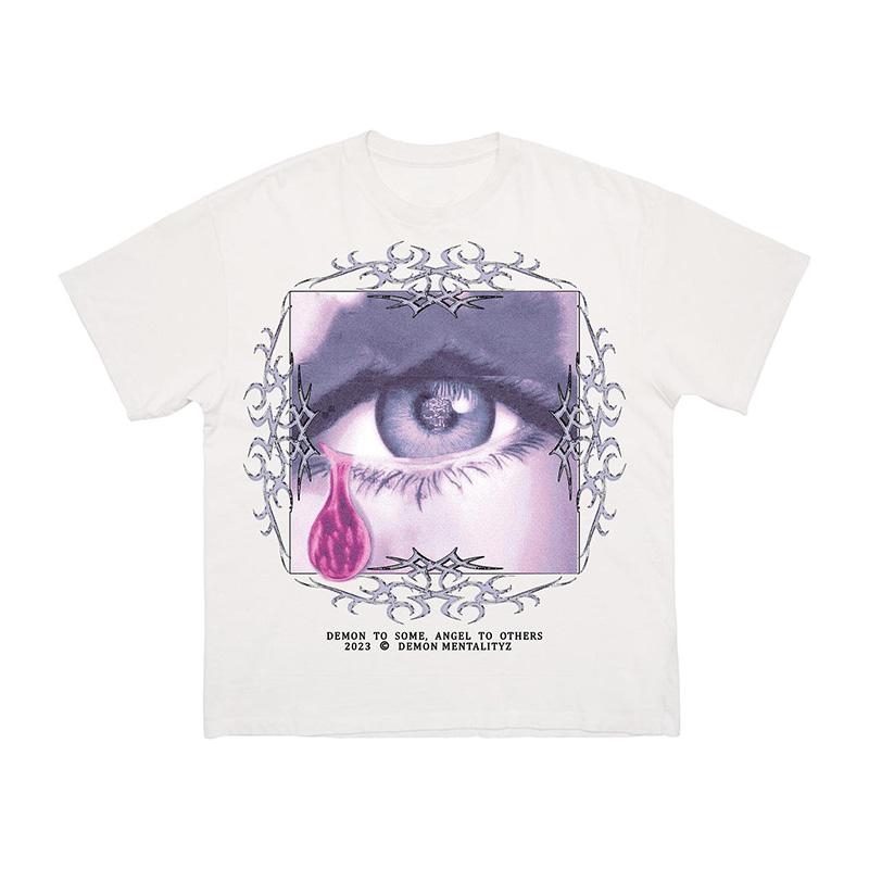 Mens Streetwear TShirt Demon Angel Graphic Streetwear Cotton Vintage Summer Short Sleeve Tops Tees Korean Oversized Clothing S