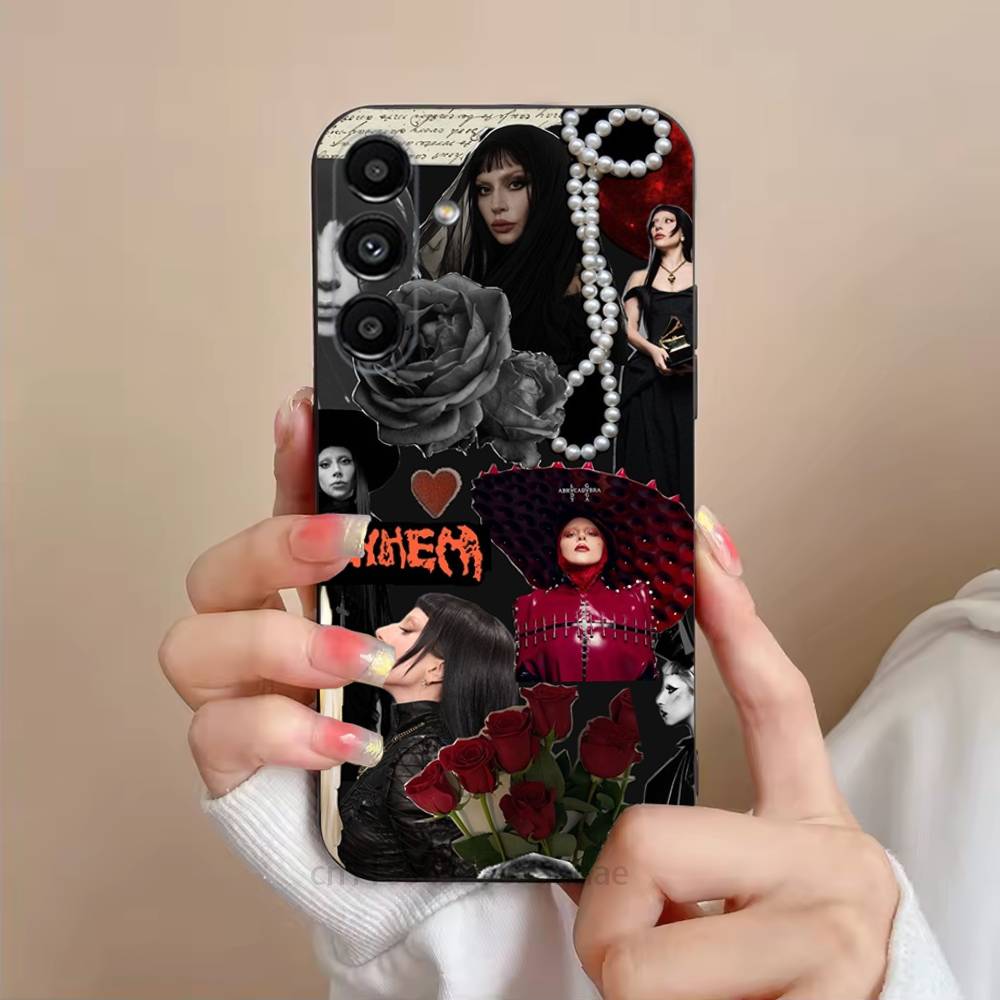 LADY GAGA MAYHEM Telefoonhoesje Voor Samsung S25,24,23,22,21,S20,Ultra,Plus,FE Zwarte Zachte Cover