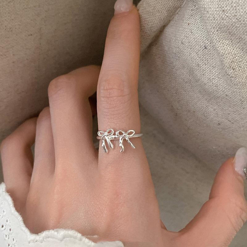 

Простое милое кольцо-бантик для женщин и девочек, персонализированное открывающееся регулируемое кольцо на палец, ювелирные изделия для вечеринок, аксессуары, подарки
