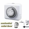 15A 1250W Mechanical Timer 24-Hour Cycle Outlet Timer Automatic Shutdown Timer  Daily On/Off Cycle