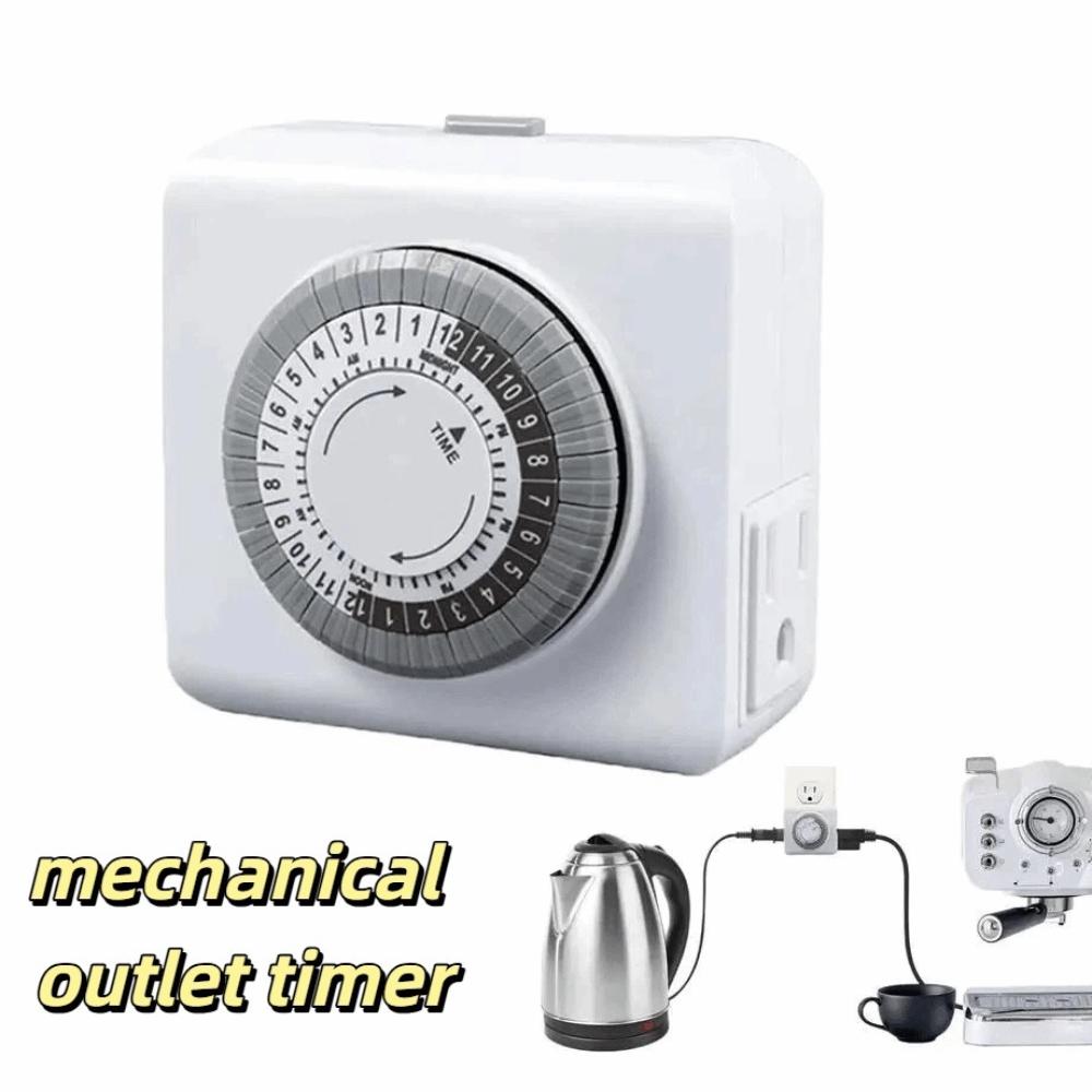15A 1250W Mechanical Timer 24-Hour Cycle Outlet Timer Automatic Shutdown Timer  Daily On/Off Cycle