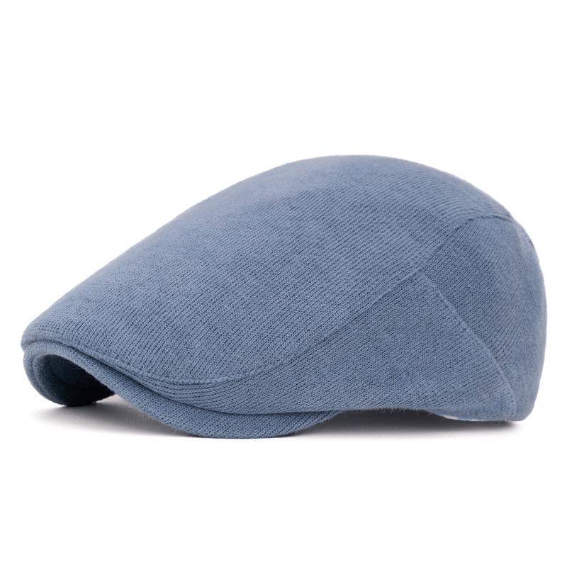

Unisex Corduroy Cotton Beret: Cozy Autumn/Winter Flat Cap, Casual British Newsboy Style. Adjustable небо синє кольору
