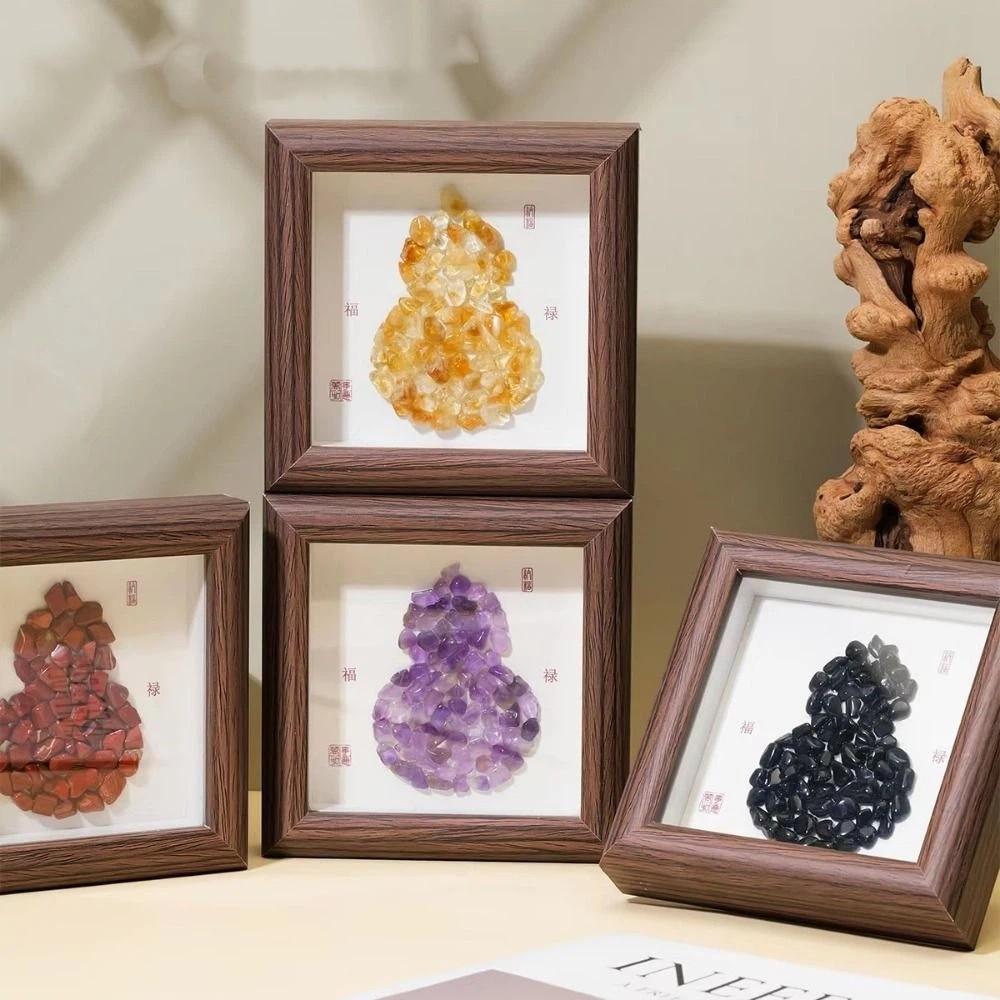 Colorful Crystal Photo Frame Crystal Crafts Gourd Shaped Crushed Crystal Frame Crushed Stone Decorative Home Decoration