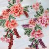 38*20CM Stickerei Blume Aufnäher DIY Handgemacht Aufnäher Mode Stickerei Florale Applikation Jeans