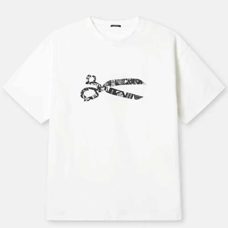 2024 Nowe Lato Nowy Nadruk DENHAM 100% Bawełna T-shirt Męski Klasyczna Moda Bawełniany Oversize Top Lato Harajuku O-Neck T-shirt