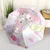 Squirrel and My Melody Cartoon Umbrella, Portable 3-Fold Compact Umbrella, Suitable for Camping, Hiking and Travel, Ideal Easter Birthday Gift for Fam
