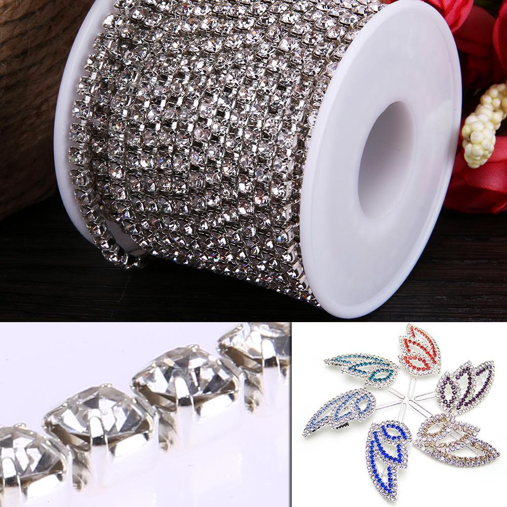 10 Yards/Roll Clothes Rhinestone Tassel Ornament Earring Bracelet Beads Diamond Decoration Accessories for Garment Bags