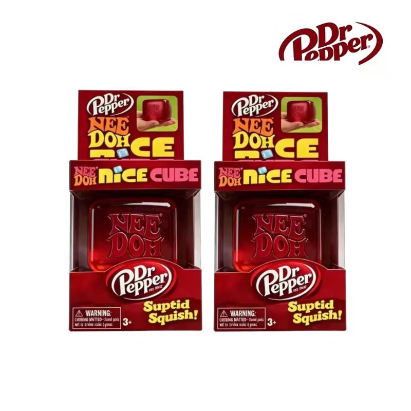 Édition Limitée Dr Pepper Nee Doh Nice Cube Squishy Jouet, Jouet Sensoriel Souple à Presser pour Soulager le Stress pour Enfants Adultes