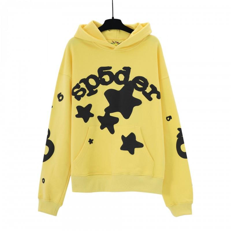 Sp5der 555 Hvězdný Potisk Mikina s Kapucí Set Unisex Streetwear Volný Střih Podzimní Ležérní Outfit