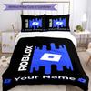 Roblox Customize Text Bed Sheet Set Design for Study room Breathable Duvet Cover Custom Room Decor Wedding Party GiftLuxury Gift for Birthday,