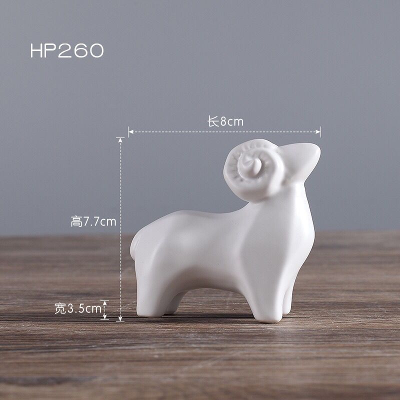

ceramic Cotton sheep Figurines Miniatures Abstract animal Black White Figurine Sculptures Home Decor Ornaments Porcelain Crafts