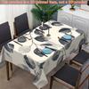 Soft Botanical Leaf Tablecloth, Watercolor Grey Leaf Print,Clean Scalloped Trim, Dirt Resistant for Home Decor Casual Gatherings