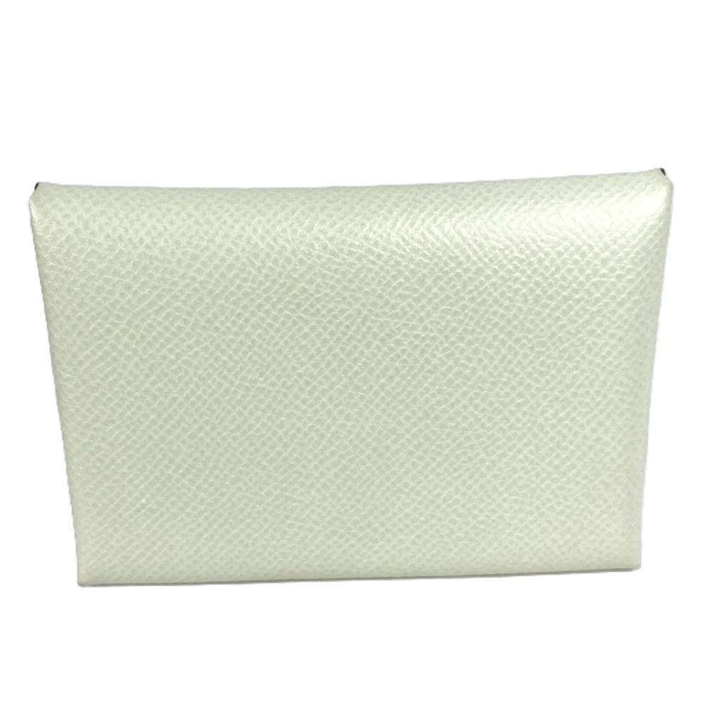 Hermes Bifold Slim Calvi Duo Card Case Coin Compartment  Wallet Coin Purse