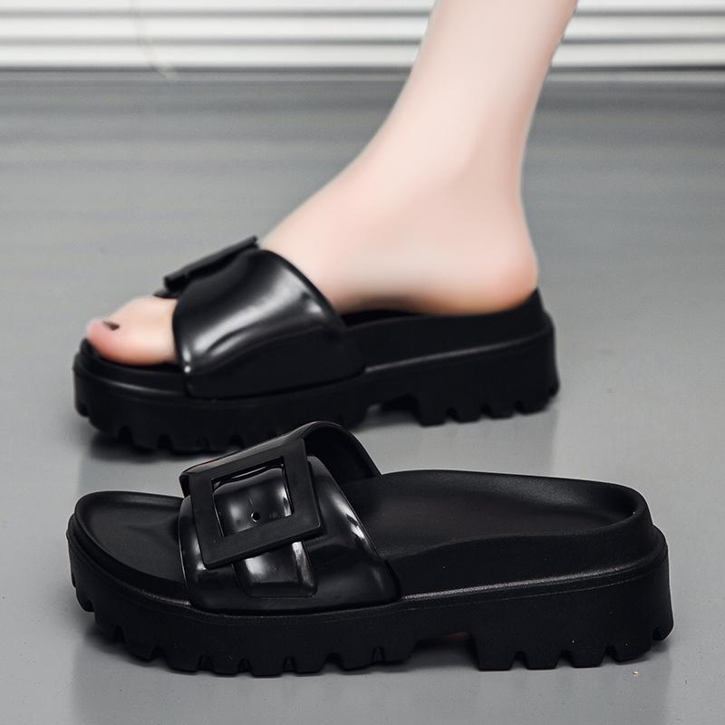 

Fashion New Women s Platform Summer Slippers Fashion Thick Soles Beach Shoes With Double Buckle Casual House Women Sandals 36
